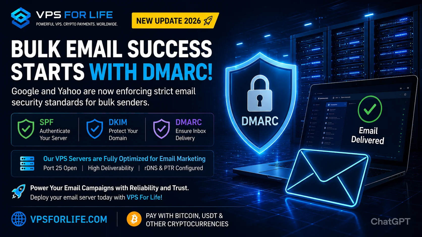Learn how DMARC, SPF, and DKIM improve bulk email deliverability. Discover best practices for email marketing VPS hosting, sender reputation, and inbox placement in 2026.